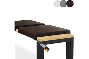 ‎LYCCE Lycce Bankauflage Klemmkissen 2 Leisten, Sitzkissen Kunstleder braun, Banktiefe 33 cm