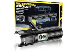 Relybo Torches Led Super Bright Rechargeable, Flashlight 600000Lumens Torches Battery Powered, Large Torch Rechargeable, Powerful Torch Flash Light for Searching Camping Dog Walking Emergency Gift