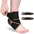 Ankle Brace for Women & Men,Breathable Comfortable Adjustable Ankle Stabilizer, Ankle Support Brace for Basketball, Running, Achilles, Minor Sprains,Joint Pain Relief, Injury Recovery (2PCS) (Orange)