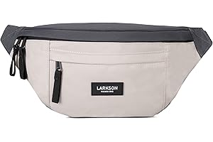 Larkson Riñonera Mujer y Hombre Beige - Ole - Bolsa en Bandolera para Festivales, Viajes y Deportes - Pequeña Bolsa de Cintura - Repelente al Agua