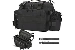 XUBX Multi-Poche Grande Capacité, Sac De Peche, Stockage De Matériel De Pêche à La Carpe à épaule Unique Grande Capacité pour Matériel De Pêche Et Rangement De Pinces(Noir)