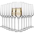 Krosno Crystal Champagne Flute Glass | Set of 12 | 180 ML | Avant-Garde Collection | Perfect for Home, Restaurants and Parties | Dishwasher Safe