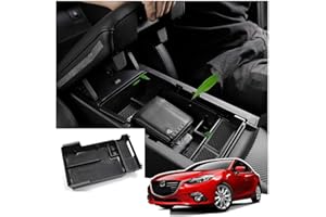 Ruiya Kompatibel mit Mazda 3 BP 2019-2024 Mittelkonsole Aufbewahrungsbox, Mazda 3 Armlehne Organizer Tray Mittelarmlehne Handschuhfach Mittelkonsole Organizer Mazda 3 Zubehör Mittelkonsole Ablagefach