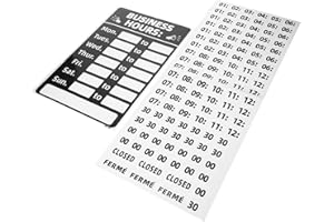 DECHOUS Business Hour Open Closed Sign Bundle of Office Hours Sign with Time Stickers for Door Window Stores Restaurants Bars Retail Barbershop Salon Shops