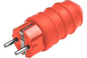 Meister Skyddskontakt – gummi/plast – röd – 250 V – 16 A – maximalt kabeltvärsnitt 2,5 mm² – IP44 utomhus – central ingång/Sc