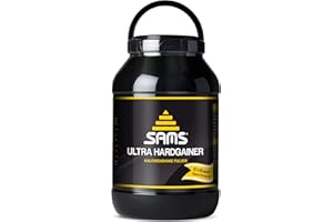SAM'S 5000 Kalorien pro Tag – Mass Weight Gainer mit Whey Protein Isolat Pulver – Aufbaunahrung für maximale schnelle Gewichtszunahme – Muskelaufbau & Masseaufbau SAMS Ultra Hardgainer (Erdbeere)