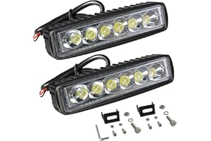 Willpower 2Pcs faro led moto 6 pollici 18w faretti moto led, barra led impermeabile per Moto Trattore Camion Off Road Auto SUV ATV 4x4