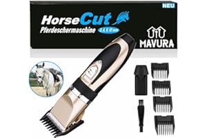 MAVURA Horzecut - Cortapelos para caballos, extremadamente silencioso, con batería, cortapelos de caballos, manejable y ligera