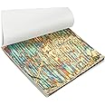 Modixun Variegated Gold Leaf Sheets 50pcs, Colorful Imitation Gold Foil Sheets Paper Booklet for Art Craft Painting Gilding Decoration, 14 x 14cm, Stripe