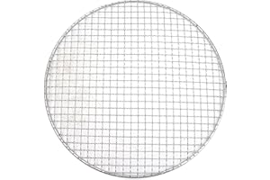 CWOQOCW Griglia rotonda in acciaio, griglia per barbecue, griglia per barbecue e barbecue all'aperto (35 cm)
