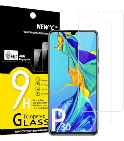 NEW'C 2 Pezzi, Vetro Temperato per Huawei Y9 Prime 2019, Enjoy 10 Plus