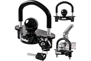BELKO® Anhängerschloss für gängige Anhängerkupplung 50mm - inkl. 2 Schlüssel, Gummischutz, Abdeckkappe - Anhängerkugelsperrkupplung Diebstahlschutz Anhänger-Sicherung Abschleppsperre