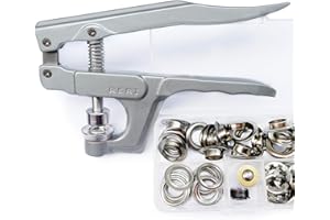 RERI Ösen-Set mit Werkzeug Silver Φ14mm Ösenzange Ösen-Set mit Ösen-Einstellwerkzeug für Schnürsenkel, Kleidung, Rucksack, Schuhleder