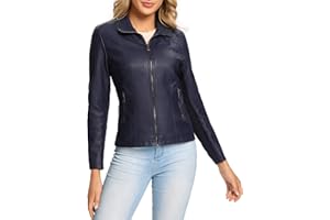 S P Y M Womens Leather Jacket, Faux Motorcycle Biker Coat, Regular and Plus Size Coat