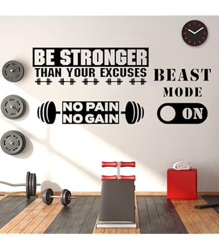 Never Give up Barbell Muursticker Thuis Gym Decal Fitness Motiverende Workout Gewicht Opknoping Inspirerende Oefening Verwijderbare Formulering Zeggen Vinyl Muurschildering DIY Ontwerp Interieur