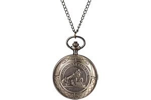 JewelryWe Retro Taschenuhr Herren Damen Spinnennetz Engelsflügel Kettenuhr Analog Quarz Uhr Anhänger mit Halskette Kette Bronze