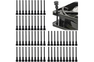 LEZED Viti Della Ventola in Silicone 60 Pezzis 43mm Viti Gomma del Chiodo Smorzamento Gomma Antivibrazione Ventola PC Nero Supporti per Ventole in Gomma Per Ventilatori Antivibranti Siliconica