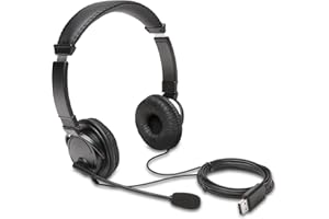 Kensington Cuffie Hi-Fi con Cavo Usb, Microfono con Imbottitura, Opzione di Cancellazione del Rumore Regolabile e Suono Stereo di Ottima Qualità, Nero, K97601WW