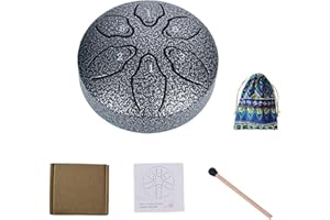 WSRRDRECVHI Rain Drum for Outside,Steel Tongue Drum Rain Chime,Hand Tongue Drum,Steel Drum Instrument,Beginner Steel Drum Percussion,Small Instruments for Meditation Yoga Education