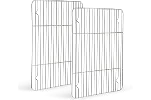 HaWare Set di 2 griglie di raffreddamento, 100% acciaio inox, spesse, griglia di raffreddamento, griglia rettangolare per cuocere al forno, arrostire, grigliare, 38,5 x 28 x 2 cm, sana e durevole,