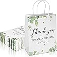 30 Pieces Wedding Gift Bags Bulk Thank You for Celebrating with Us Paper Bags with Handles Wedding Favor Bags Welcome Bags for Guests Wedding Birthday Baby Shower Favors Supplies, 8 x 4 x 10 Inch