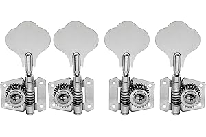 Musiclily L2+R2 Open Gear Bass Meccaniche per Basso Elettrico 4 Corde, Cromato