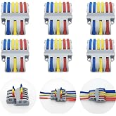 CESFONJER 6 pcs SPL-63 Electrical Connectors, Quick Electrical Connector, 3 in 6 out Biateral Compact Conductor Connector, Wi