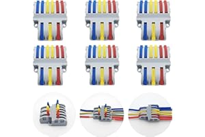 Morsettiere Elettriche, CESFONJER SPL-63 Morsetti Rapidi Elettrici, 3 in 6 fuori Connettore Bilaterale, Leva Connettore cavo elettrico (6 pcs)