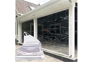 AMDHZ Tende Laterali A Pergola Pannelli Laterali Impermeabili Trasparenti Telone in Plastica PVC con Occhielli Alta Resistenza per Esterno, Terrazza, Padiglione (Colore : Transparent, Size : 1x2m)