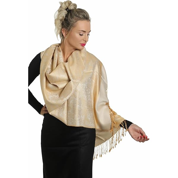 Lorenzo Cana Bufanda Pashmina Para Mujer, 100 % Cachemira, Fibra Natural, 78203777 Estampado Beige Y Marrón Claro. 70 X 200 Cm