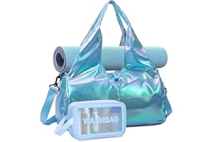 DBPBToU Borsone da Viaggio Donna con Borsa da Toilette, Borsa da Viaggio con Scomparto per Scarpe e Scomparto Umido, Borsone Palestra per Donne e Uomini (blu)