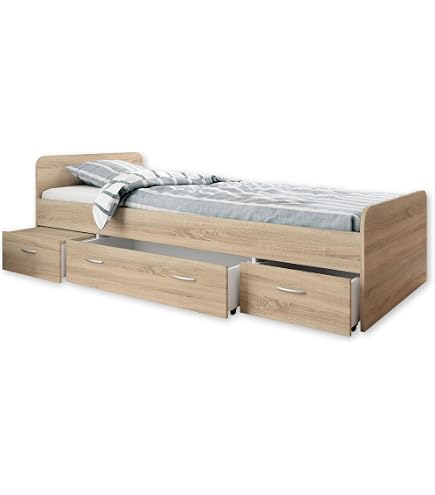 Massivholzbett THEO 100x200cm Natur Lackiert Produktbild-Vorschau 8
