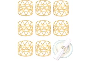 LDAWYDE Napkin Rings, 8 Pcs Napkin Ring Holder 40 mm Table Metal Napkin Holders for Wedding Party Dinner Table Hotel Decoration, Gold