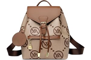 FOLOVEYA Zaino Donna Elegante Borsa a Zainetto Impermeabile Antifurto Zainetti Moda Borsa a Tracolla Mano Casual Zaino da Città per Viaggio Lavoro Scuola Shopping Universita in Pelle PU Marrone