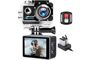 Xilecam Action Cam 4K 20Mp WiFi 2.4G Telecomando 4X Zoom （131FT） Fotocamera Subacquea Impermeabile con 2 Batterie da 1350 mAh e Accessori (grigio metallizzato)