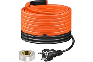 Câble Chauffant BDDFOTO 25 W/m, Protection Antigel Pour Intérieur et Extérieur, Chauffe Rapide, 6 m