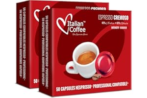 ITALIAN COFFEE FOR ESPRESSO LOVERS Italian Coffee 100 Capsule Caffè Cremoso Compatibile con Nespresso Professional