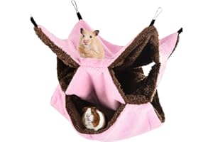 olyee Meerschweinchen Hängematte, Hängematte für Kleintiere, Kuschelhöhle Meerschweinchen, Weiche und Warme Haustiere Käfig Haustier Hängematte für Hamster, Frettchen Käfig