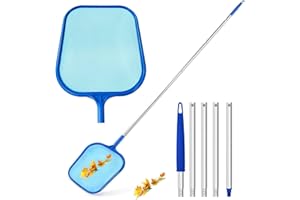 TUXUNQING Poolnetz mit Teleskopstiel, abnehmbarem Stiel, feinmaschigem Netz, Handkescher für Pool, Teich, Schwimmbad – Robustes Schöpfnetz zur effizienten Reinigung (152cm)