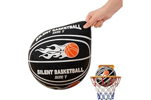 PZCC Silent Basketball Taille 7 Taille 5, Ballon en Mousse Haute Densité Non Revêtue, Basket Silencieux avec Panier, Ballon Mousse Dentraînement À Faible Bruit, D'intérieur et Léger