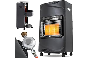 Heidenfeld Gasheizung Inferno GH100 | 𝟑 𝐉𝐀𝐇𝐑𝐄 𝐆𝐀𝐑𝐀𝐍𝐓𝐈𝐄 - 4200 Watt - Heizstrahler - Gasheizung für Innenräume - Gasofen - Gasheizer - Gasflaschen bis 15 Kg - Gasschlauch (Schwarz)