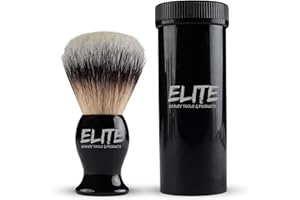 ELITE BEAUTY TOOLS & PRODUCTS Shaving Brush Rich Lather with Plastic Box for Travelling Bristle Travel Brush for Male Grooming, Barbers and Salon. Wet Shaving Brush for Men (Black)