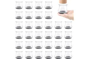 AULESE 32 sztuki nakładek ochronnych na nogi krzeseł z filcem, przezroczyste, silikonowe ochraniacze na nogi krzeseł, nakładki na krzesła okrągłe, do podłóg z twardego drewna, płytek i podłóg laminowanych