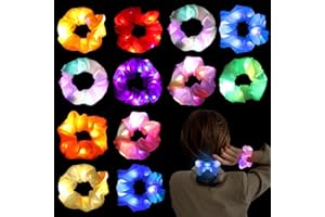 ‎JOYCABIN Joycabin 12 Stück Leuchtende Haargummis, LED Haarbänder mit 3 Licht Modi, Elastische Dunkeln Haargummi Scrunchie für Frauen, Mädchen Haarschmuck, Neujahr Party, Karneval, Kostümpartys