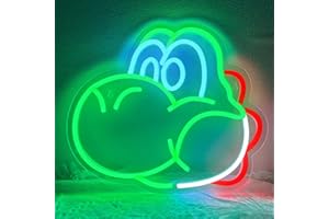 XJNOLGXIQU Anime Yoshi néon Mari néon décoration murale décor d'anniversaire cadeau garçons et filles chevet salon décoration murale