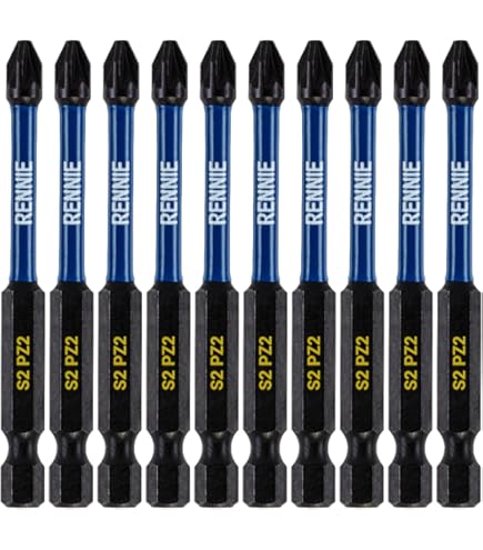 10 X Rennie Tools 100mm Long PZ2 Impact Screwdriver Driver Bits Set - View #5