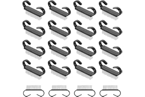 Aeaocvo Lot de 20 brosses à ongles avec poignée - Noir - Mini brosse à ongles avec poignée pour manucure, exfoliant et nettoyage des ongles