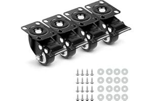 LWMTT Lot de 4 roulettes de meuble - 40 mm - Avec frein à 360° - Pour meubles - Charge maximale : 200 kg - Avec vis et rondelles - Pour meubles, transport, table, armoire