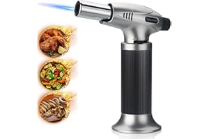 PROBUK Blow Torch, Cooks Kitchen Blow Torch Lighter with Safety Lock & Adjustable Flame, Fits All Butane Tanks, Perfect for Desserts, Creme Brulee, BBQ and Baking-Butane Gas Not Included