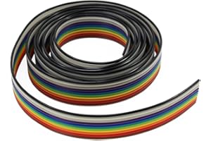 Aussel 10 Draht 20 Fuß Flachbandkabel 1,27 mm Rainbow Color Flachkabel für 2,54 mm Steckverbinder (10Wire/6M)